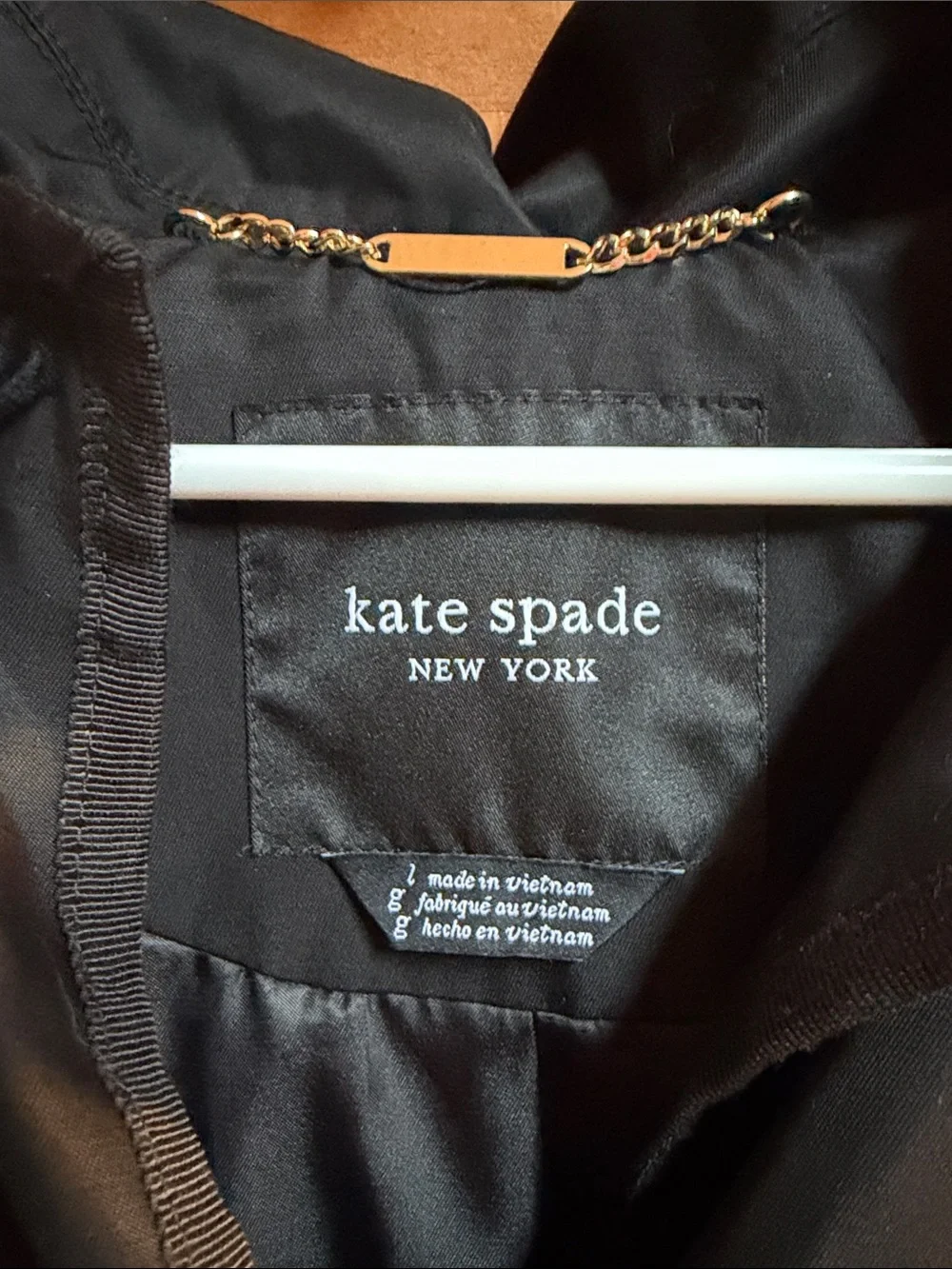 kate spade Black Single-Breasted Trench Coat
